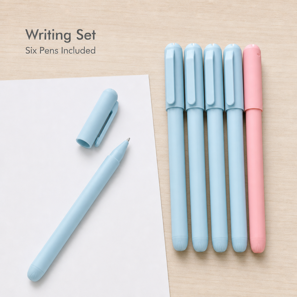 120 Pieces Ball Pens, Pastel Blue and Pink Matt Body Colours, 6 Pack