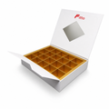 96 Pieces Chocolate Box with 20 Compartments, White, 22.5 x 21.5 x 5 cm, 1 Piece