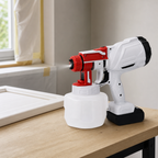 48 Pieces Cordless Paint Sprayers, 24 V Spray Gun with LED Light and Container, Red and White, 1 Unit