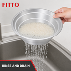 96 Pieces Aluminium Rice Strainer, 14 Inch Round Colander for Rinsing and Draining