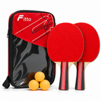 96 Pieces Table Tennis Racket Set with Balls, Red Zipper Carry Case