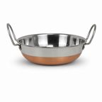 72 Pieces Stainless Steel Deep Frying Kadai with Copper Bottom, 23 cm