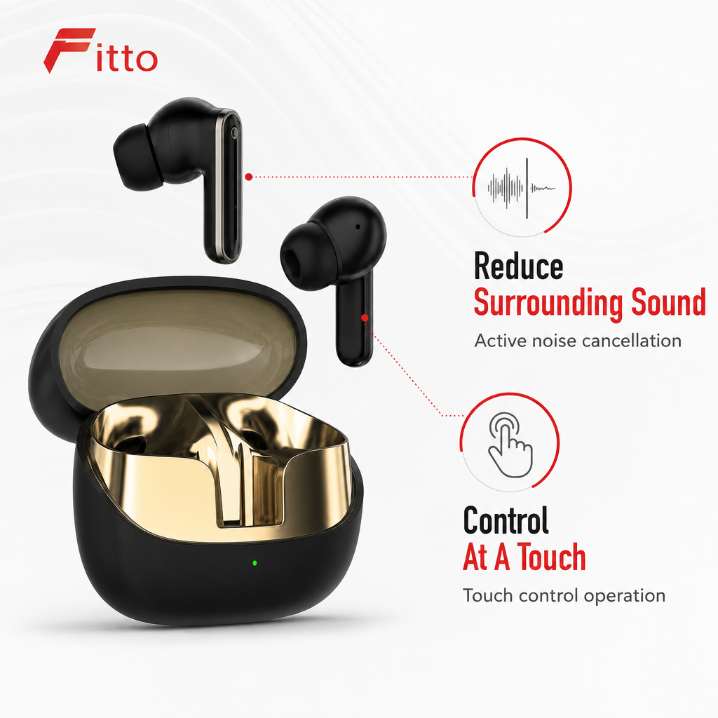60 Pieces Wireless Earbudses with Active Noise Cancellation, Touch Control and Type-C Charging
