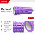 96 Pieces Textured Yoga Roller, 33 cm Foam Rollers for Exercise and Stretching, Purple