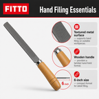 120 Pieces Metal Hand File with Wooden Handle, 6 Inch, Silver and Natural Wood, 1 Piece
