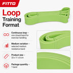 72 Pieces Exercise Loop Resistance Bands, Medium Green, Single Band for Strength Training, Stretching and Home Workouts