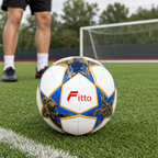 60 Pieces Size 5 Football, Blue and Gold Design, Single Match Ball for Training and Recreational Play