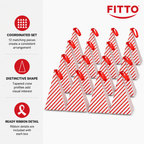 96 Pieces Red and White Cone-Shaped Favor Boxes with Ribbon, 11.5 x 18 cm, 12 Pieces
