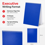 144 Pieces Spiral Notebook, Executive Size 210 × 295 mm, 70 Sheets, Blue Cover