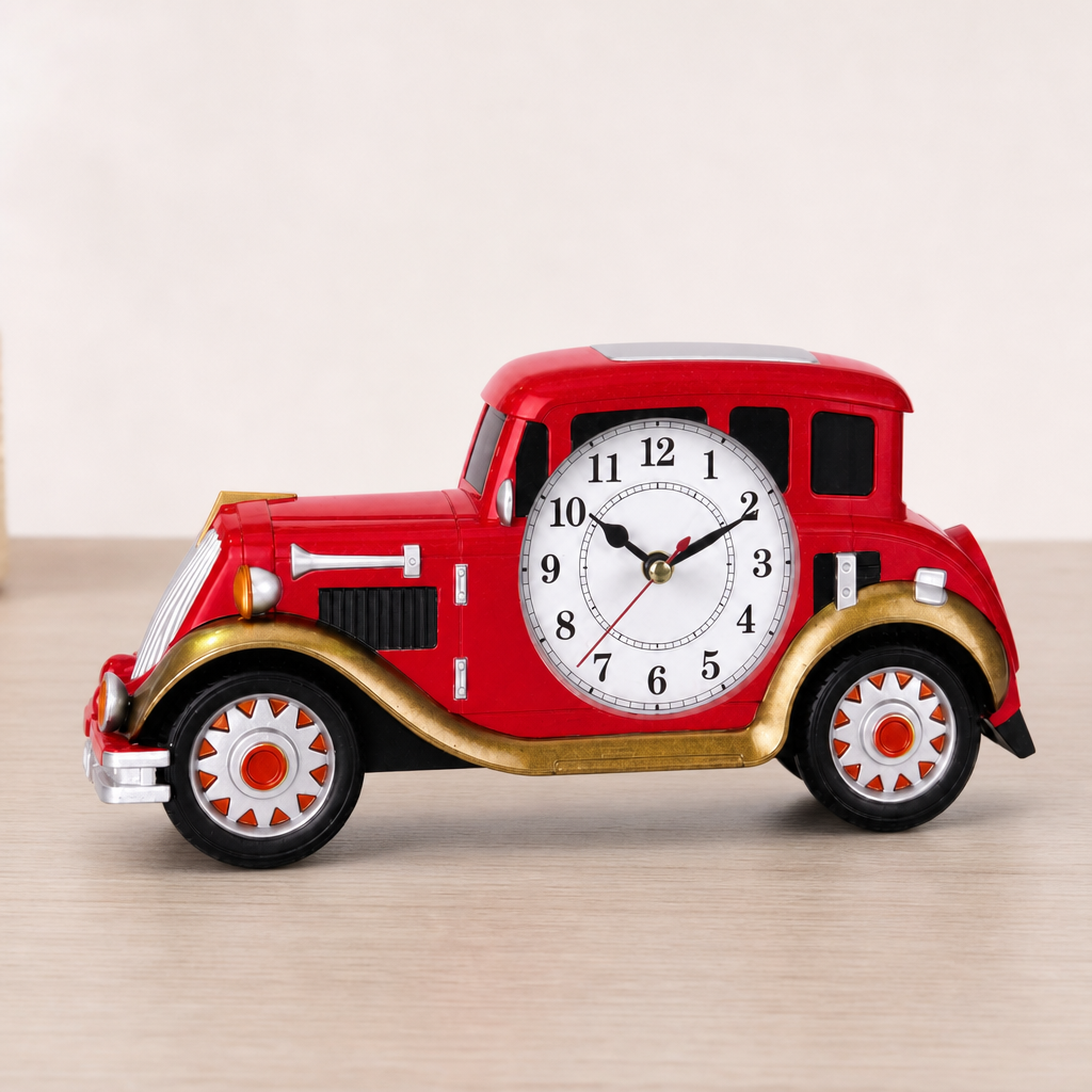 96 Pieces Red Car-Shaped Analogue Alarm Clocks, 1 Piece, Tabletop Decorative Clock