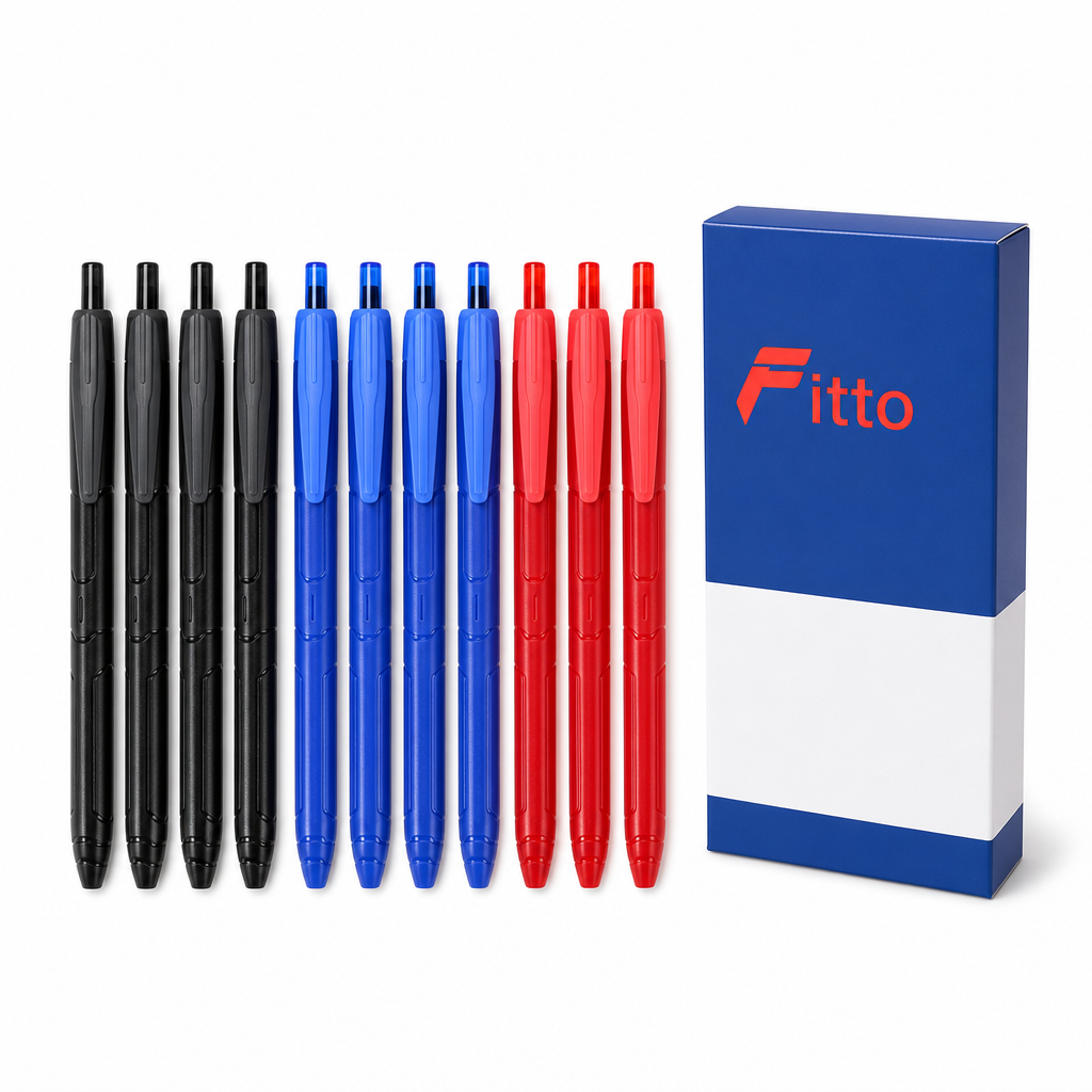 96 Pieces Mega Gel Pens 0.5 mm, 12 Pieces, Black Blue and Red Ink Writing Set