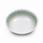 96 Pieces Melamine Salad Bowl, 8 Inch, White with Green and Yellow Pattern