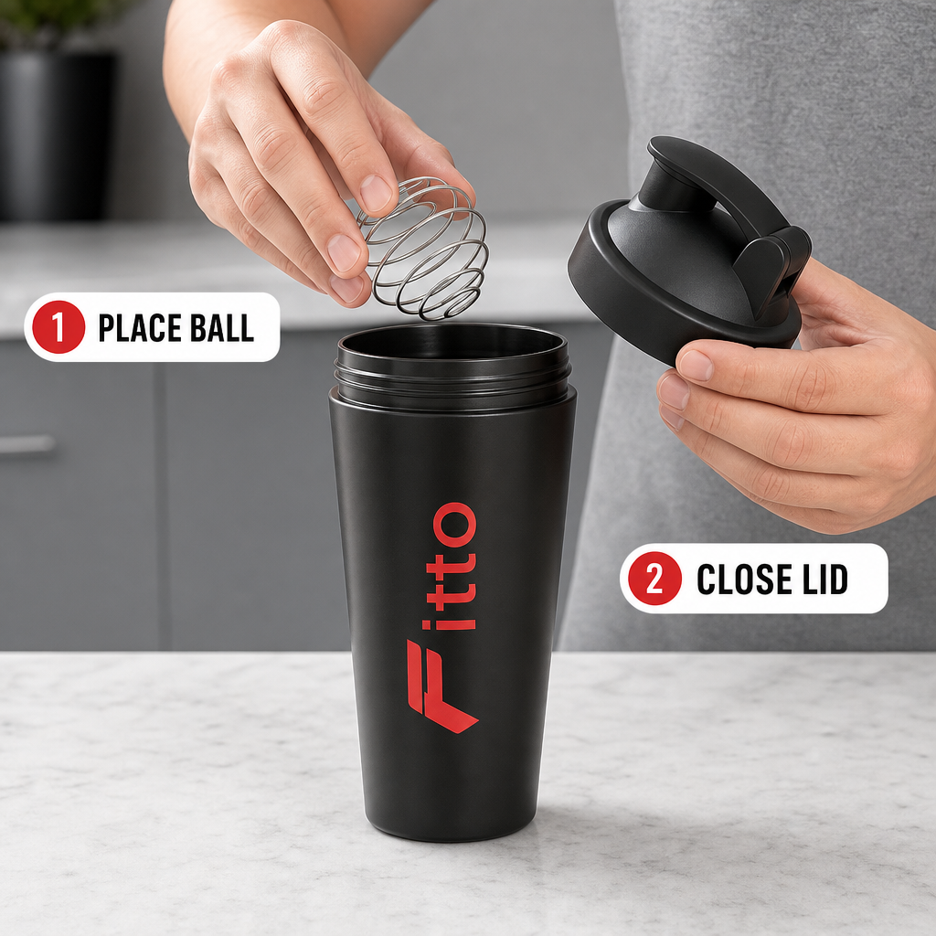 96 Pieces Stainless Steel Protein Shaker Bottle with Mixing Ball and Flip-Top Lid, Single Bottle