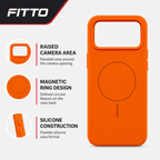120 Pieces Silicone Magnetic Phone Cases with Raised Camera Protection, Orange