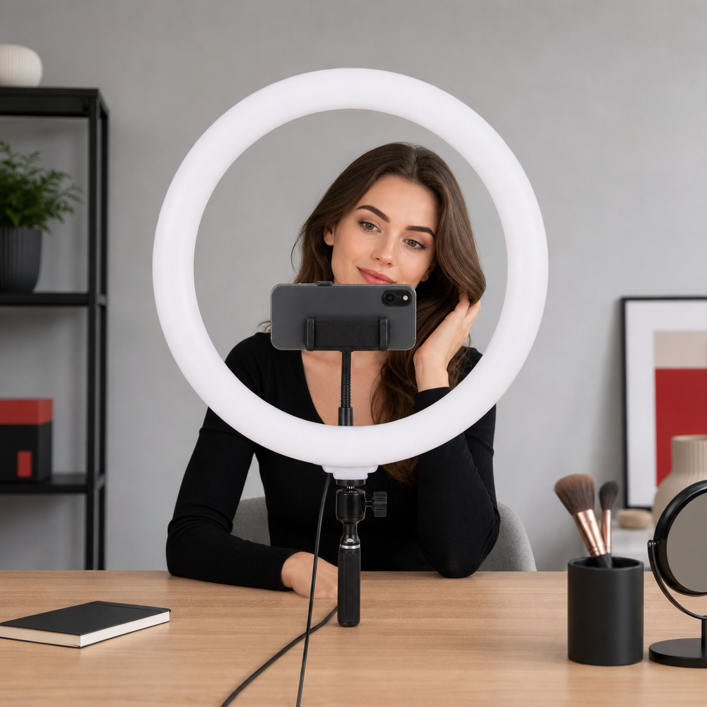 72 Pieces LED Ring Fill Light with Phone Holder and Multiple Color Temperatures for Video, Photos and Content Creation