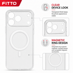 96 Pieces Phone Cases for 17 Pro Max with Magnetic Ring, Clear Finish, Wireless Charging Support and Raised Camera Protection