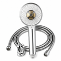 96 Pieces Silver Handheld Shower Head Set with Hose and Bracket, Round Shower Spray Fixture, 1 Set