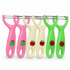 144 Pieces Y-Shaped Fruit and Vegetable Peeler Set, 6 Pieces, Assorted Pink Cream and Green Handles