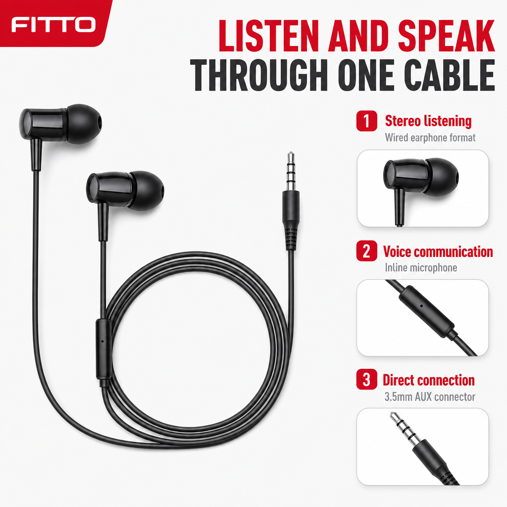 240 Pieces Wired Stereo Headset with Inline Microphone, 3.5mm AUX Connector, Single Unit