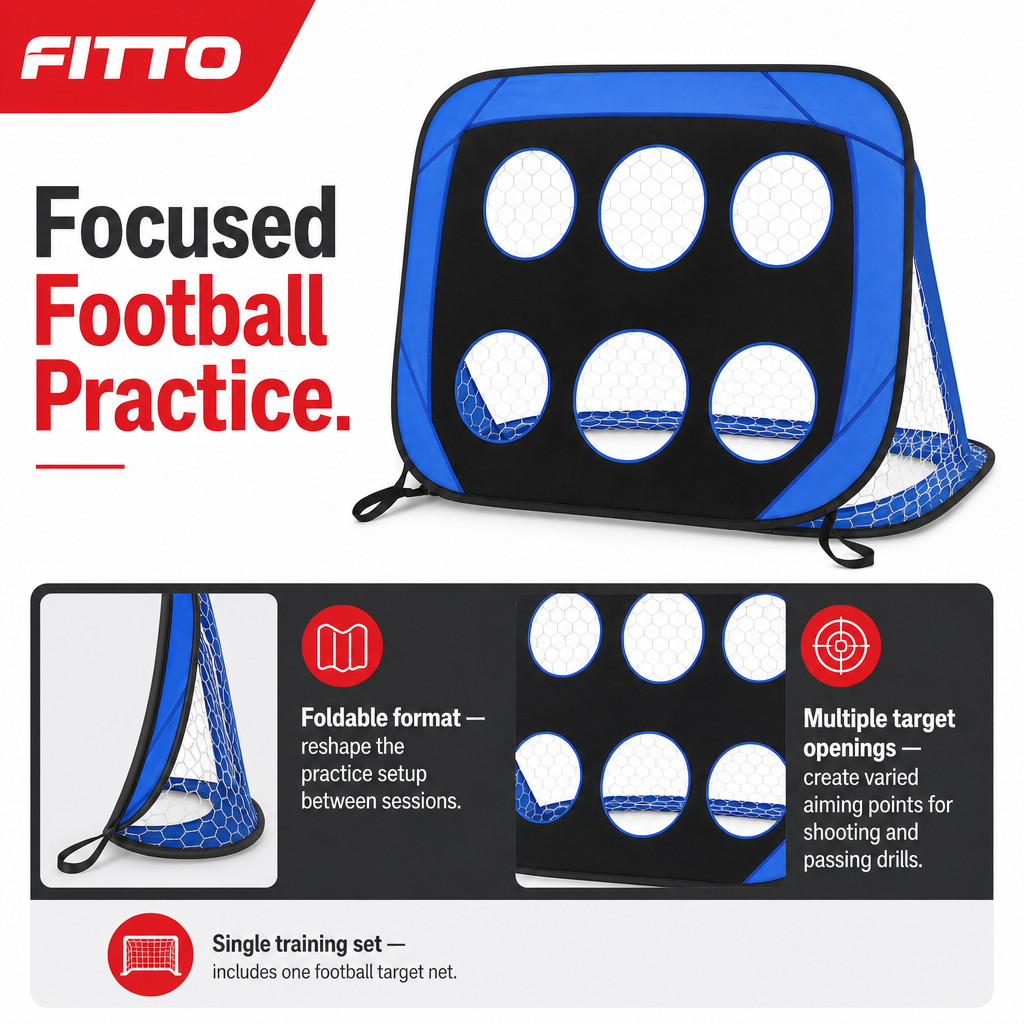 48 Pieces Foldable Football Goal Target Net for Shooting Practice and Ball Accuracy Drills