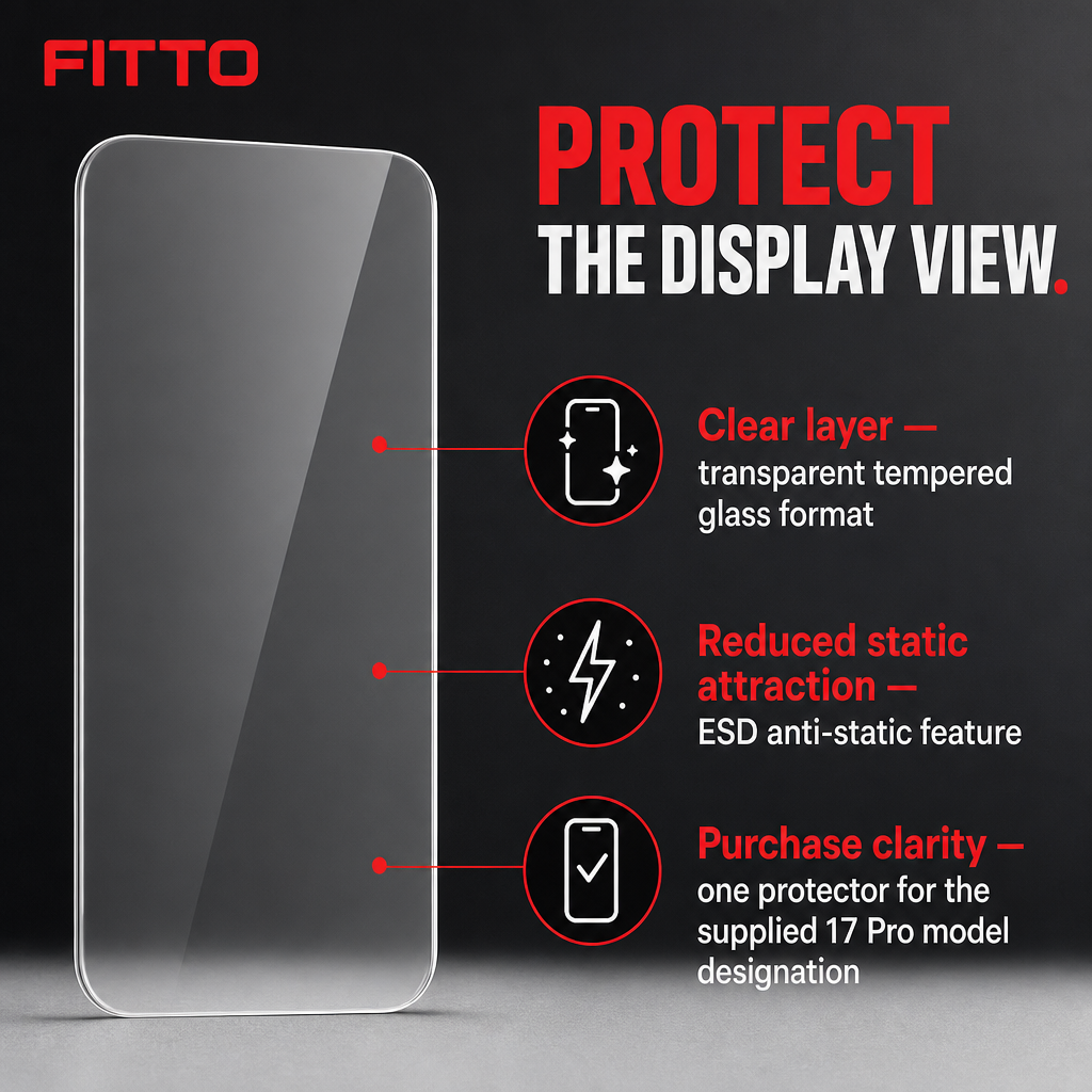 96 Pieces 17 Pro Tempered Glass Screen Protectors, ESD Anti-Static Display Guard, 1 Pack