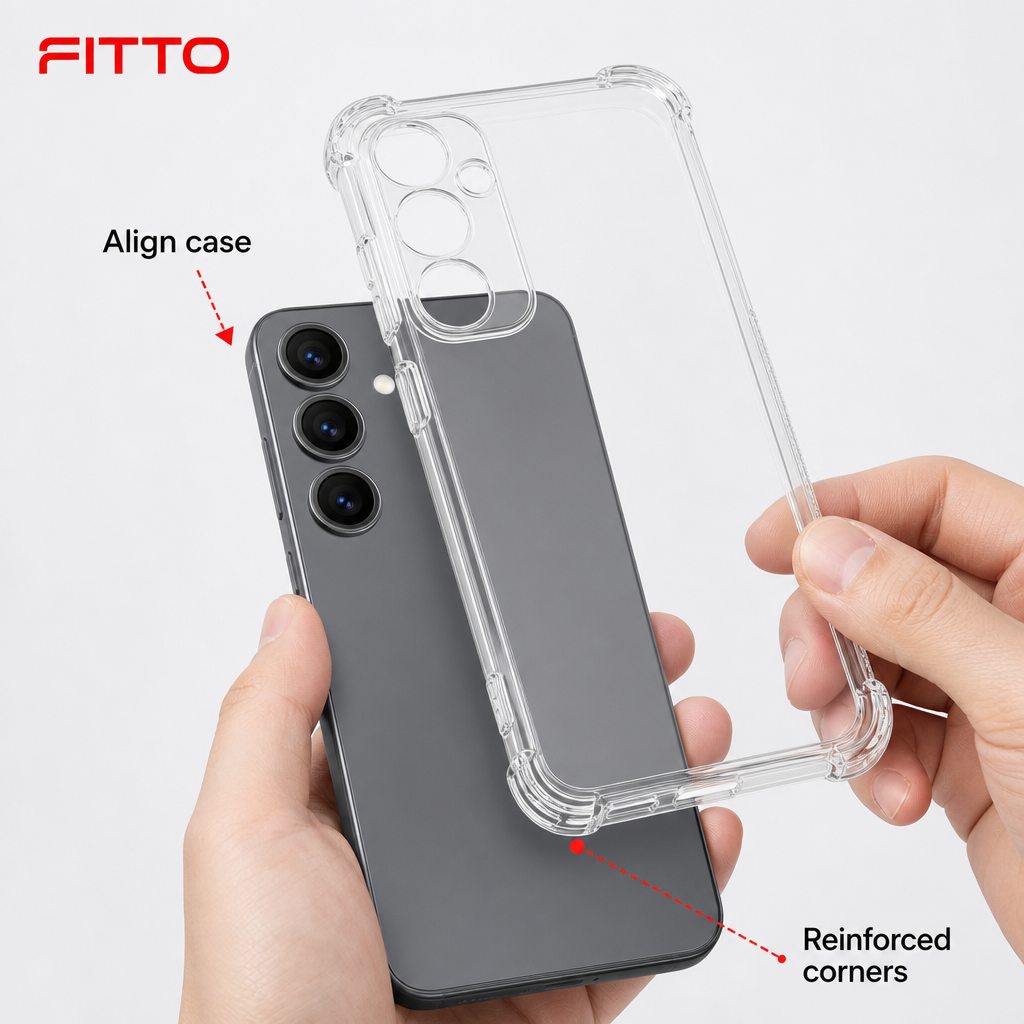240 Pieces Clear Anti-Burst Protective Phone Cases with Reinforced Corners for S24, 1 Piece
