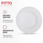 96 Pieces Soup Plate, 9 Inch, White, Round Tablewares With Scalloped Edge