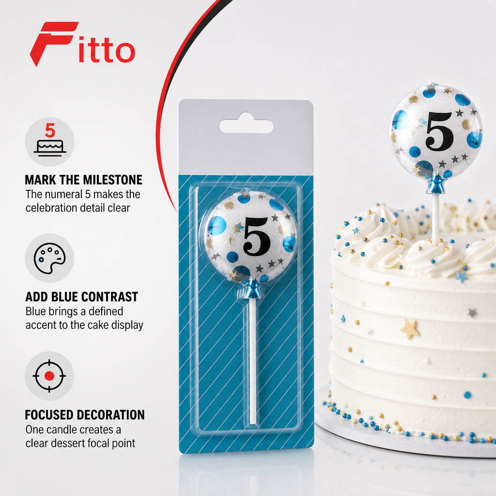 240 Pieces Birthday Number 5 Cake Candle, Blue, 5 cm, Single Candle