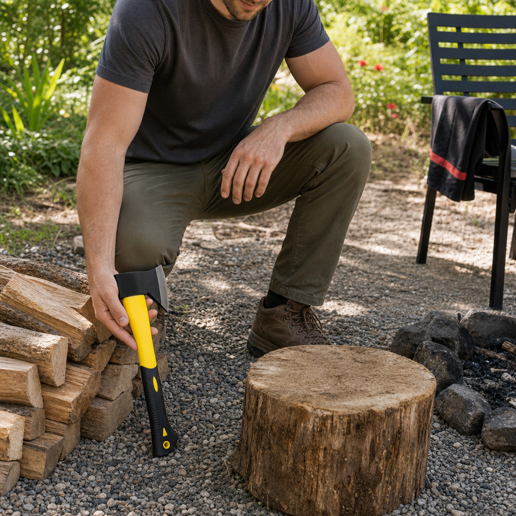 72 Pieces Compact Hand Axe Hatchet, 45 cm, Black and Yellow, 1 Piece