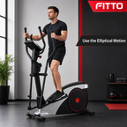 48 Pieces Elliptical Trainers with Magnetic Resistance, Digital Monitor and Heavy-Duty Frame, Black and Silver, 130 x 45 x 75 cm