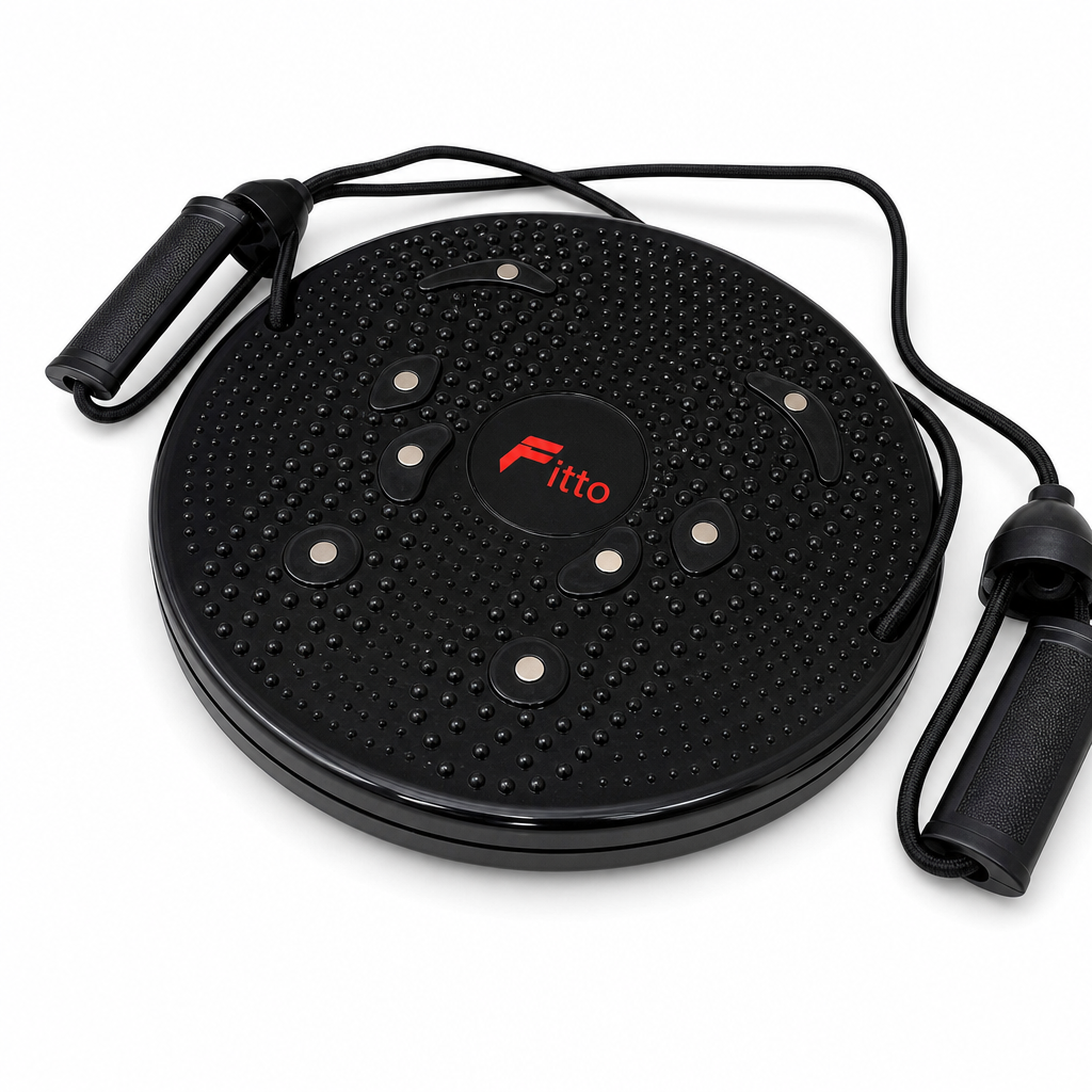 96 Pieces Twister Waist Disc with Exercise Rope, Round Core Training Board, Black, 30 cm
