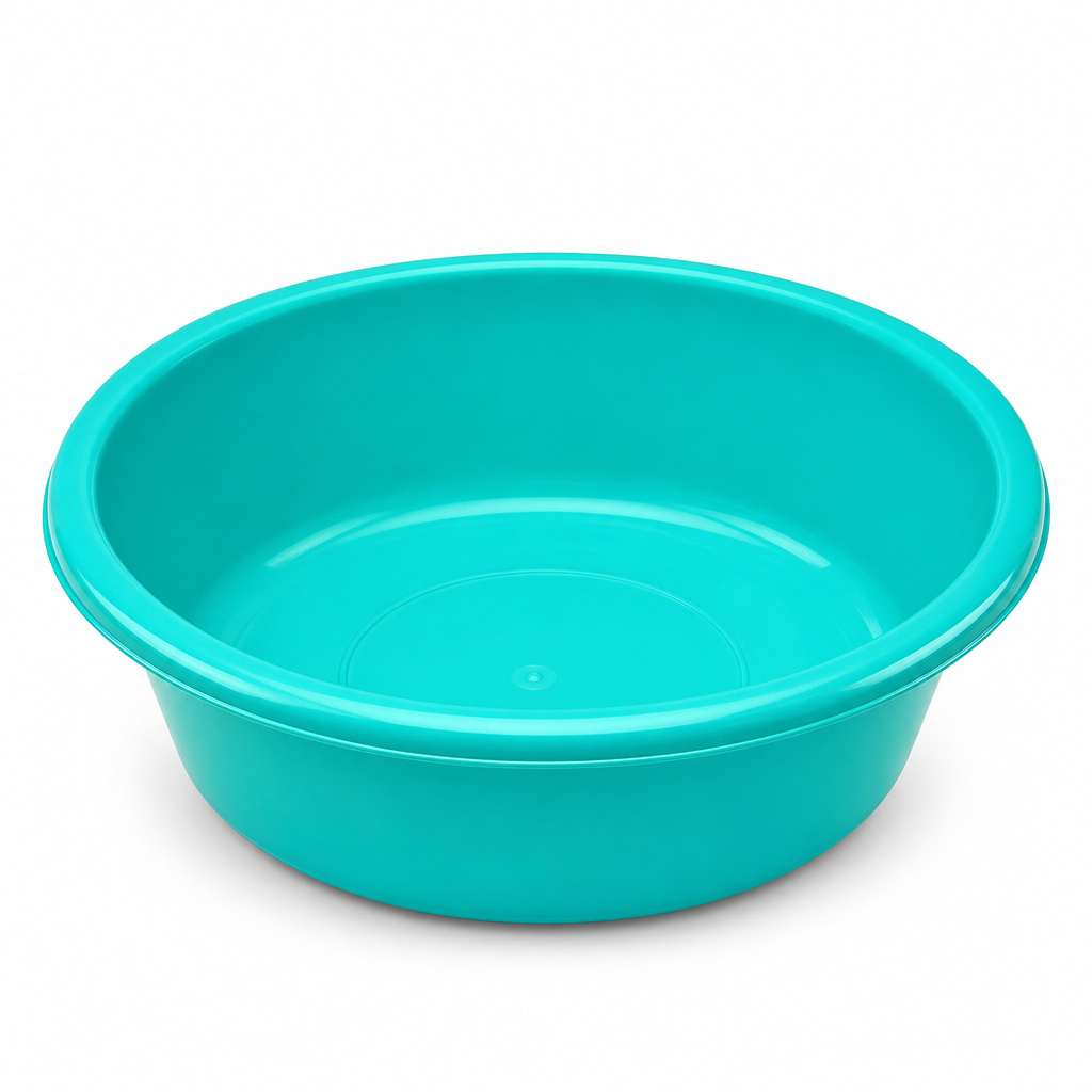 120 Pieces Turquoise Plastic Round Wash Basin, 13 Inch, 1 Piece