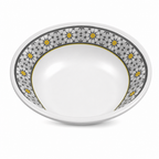 96 Pieces Melamine Salad Bowl, 7 Inch, White and Grey with Yellow Accents