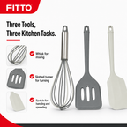 72 Pieces Mini Baking Utensil Set, 3-Piece Whisk, Turner and Spatula Set