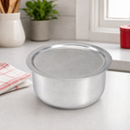 48 Pieces Aluminium Cooking Pot with Lid, Silver Round Cookwares, 34 x 34 x 14 cm