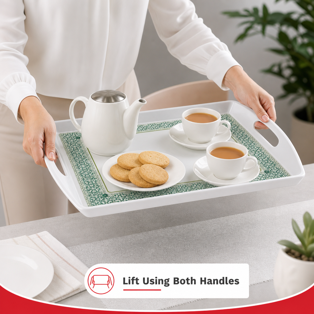 72 Pieces Rectangular Serving Trays with Double Handles, 20 Inch