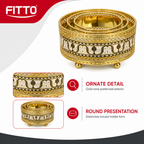96 Pieces Decorative Tissue Box Holder, Ornate Gold Round Design, 1 Piece