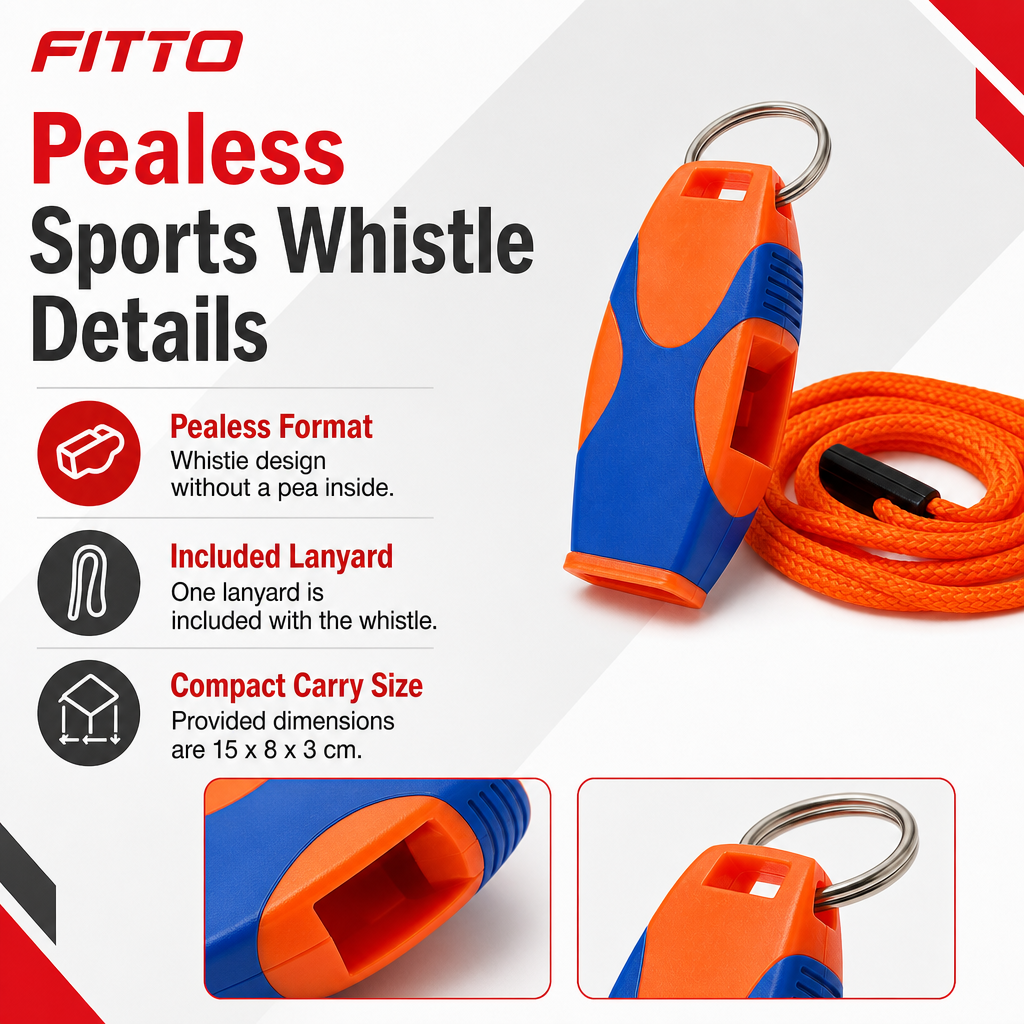 96 Pieces Pealess Sports Whistles with Lanyard, Blue and Orange, 1 Piece