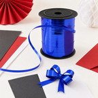 120 Pieces Blue Metallic Ribbon Roll, 5 mm x 250 yd, Decorative Craft Ribbon for Wrapping, Bows and Creative Projects