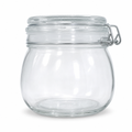 120 Pieces Clamp-Lid Glass Storage Jar, 500 ml, Clear, 1 Piece