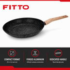 60 Pieces Forged Aluminium Frying Pan Without Lid, 20 x 4 cm, Black