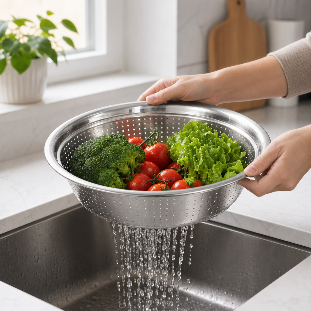 96 Pieces Stainless Steel Colander, 30 cm Round Kitchen Strainers for Rinsing, Draining and Washing Produce