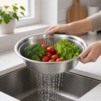 96 Pieces Stainless Steel Colander, 30 cm Round Kitchen Strainers for Rinsing, Draining and Washing Produce