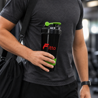96 Pieces Sports Water Bottles with Carry Handle, Black and Green, 25 x 9 x 9 cm