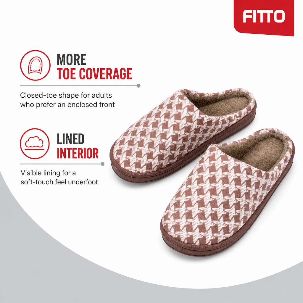 96 Pieces Closed-Toe Bath Slippers for Adults, Red or Brown, EU Sizes 38–45, 1 Pair