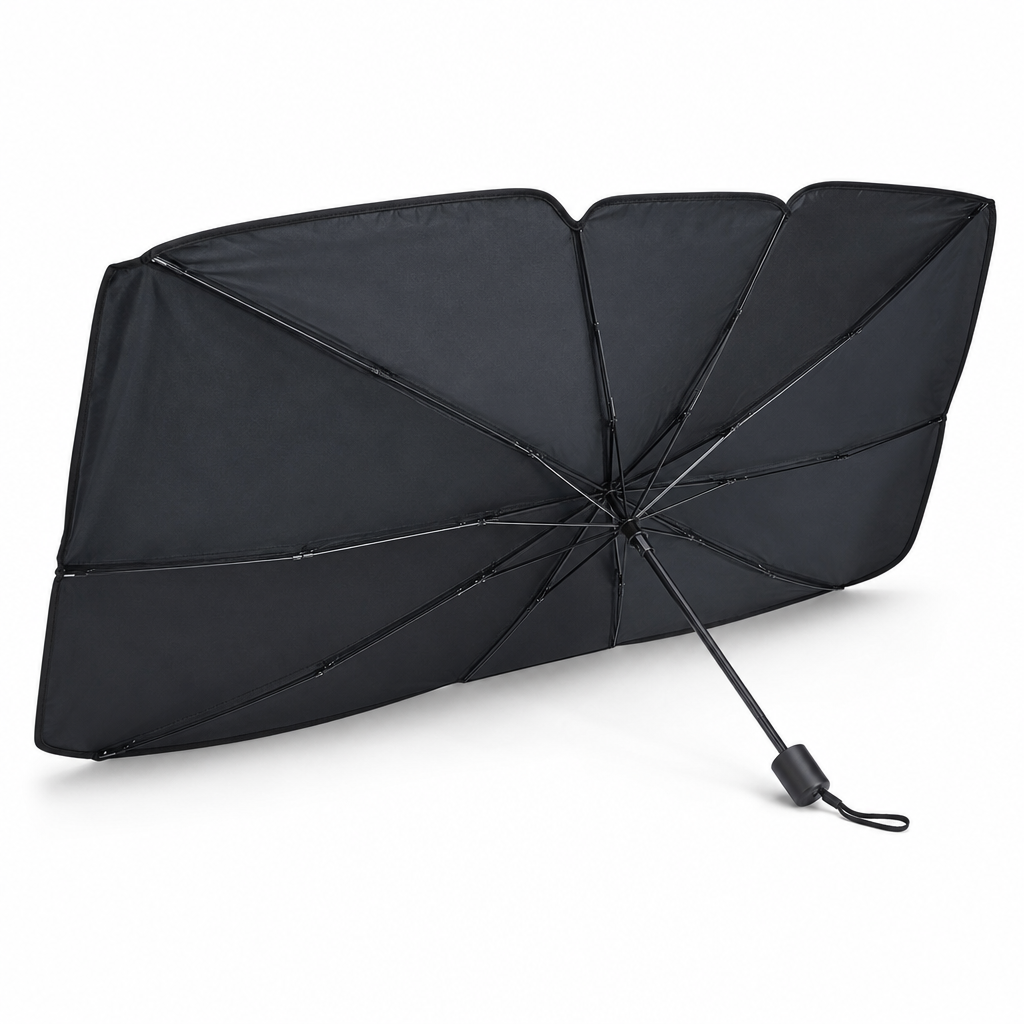 96 Pieces Foldable Car Windshield Sunshades Umbrella, 140 x 79 cm, Black