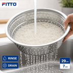 72 Pieces Stainless Steel Rice Strainer 29 cm, Round Kitchen Sieve for Rinsing and Draining