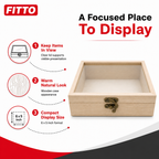 96 Pieces Wooden Display Cases with Clear Lid, 6 x 5 Inch