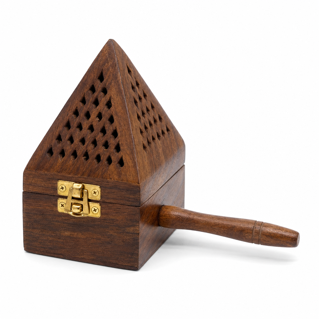 96 Pieces Wooden Incense Burner House with Handle, 3.5 Inch