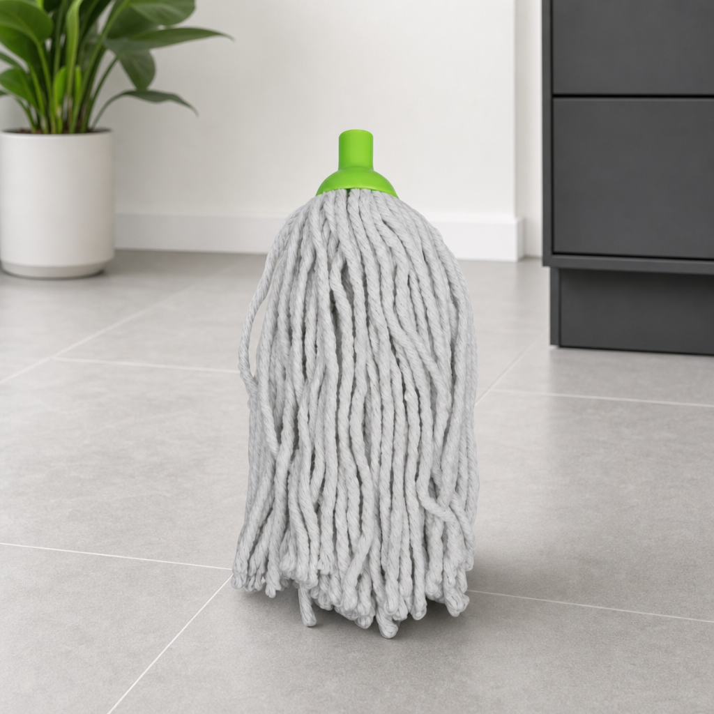 96 Pieces Cotton Mop Heads, 250 g, Grey and Green, Replacement Floor Cleaning Head